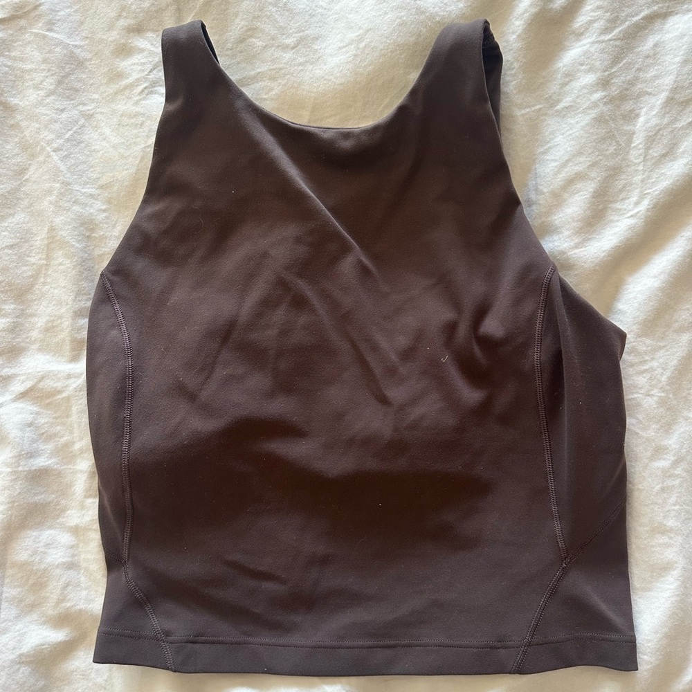Lululemon Athletica Brown Fitted Crop Tank Top